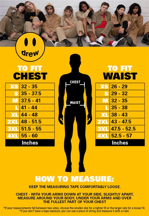 drew house size chart.